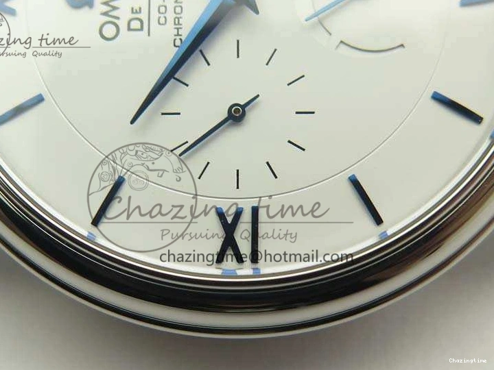 0207 Fashionable De Ville Prestige Real Power Reserve SS TW 1:1 Best Edition White Dial Blue Markers On Leather Strap A 8094